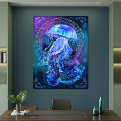 Glowing Jellyfish Ocean Ballet Canvas Wall Art