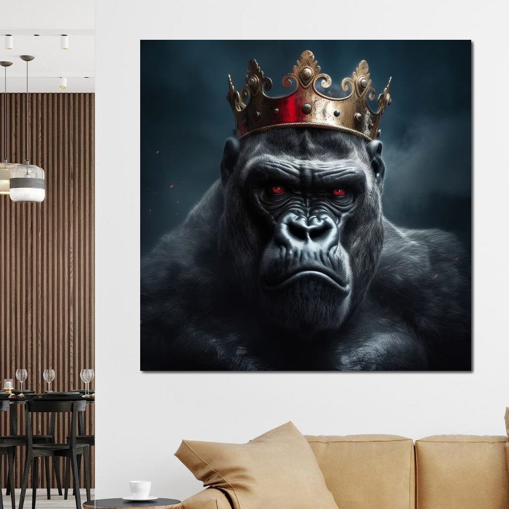 Gorilla Crown Canvas Wall Art