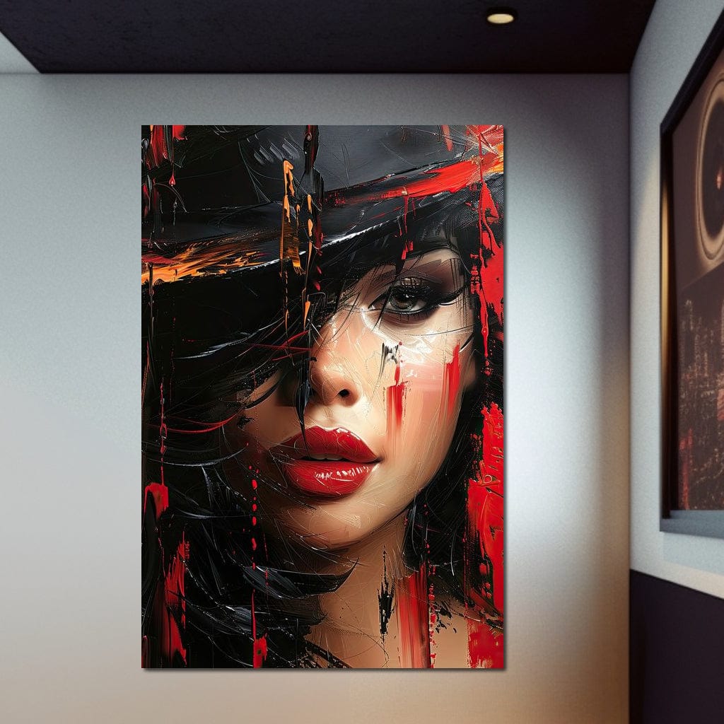 Sable Shroud of Passion Canvas Wall Art