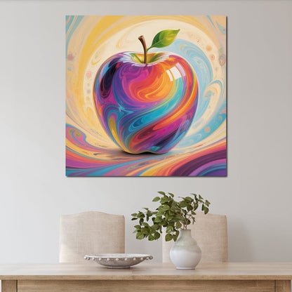 The Enchanted Rainbow Apple Canvas Wall Art