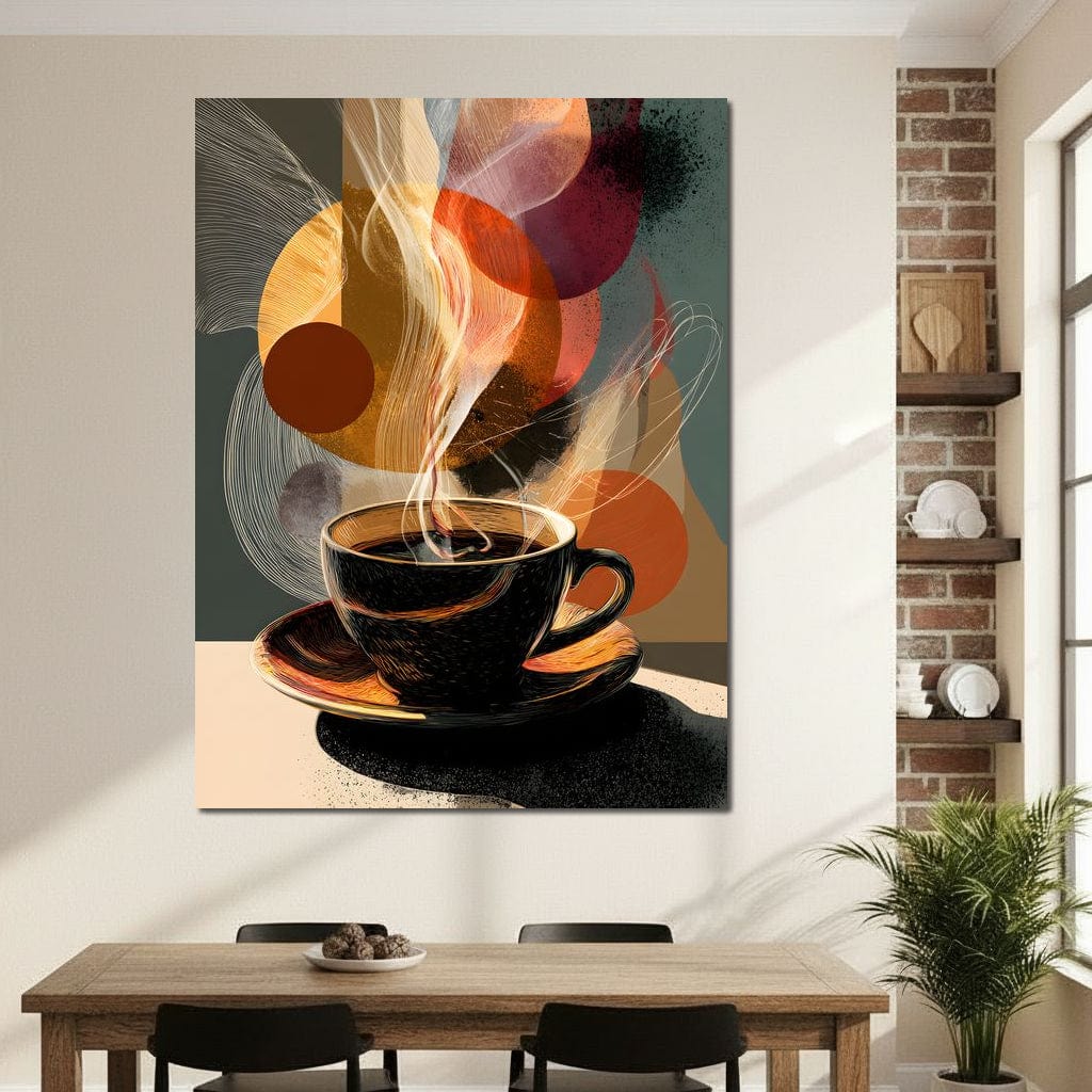 Morning Brew Abstract Fusion Canvas Wall Art