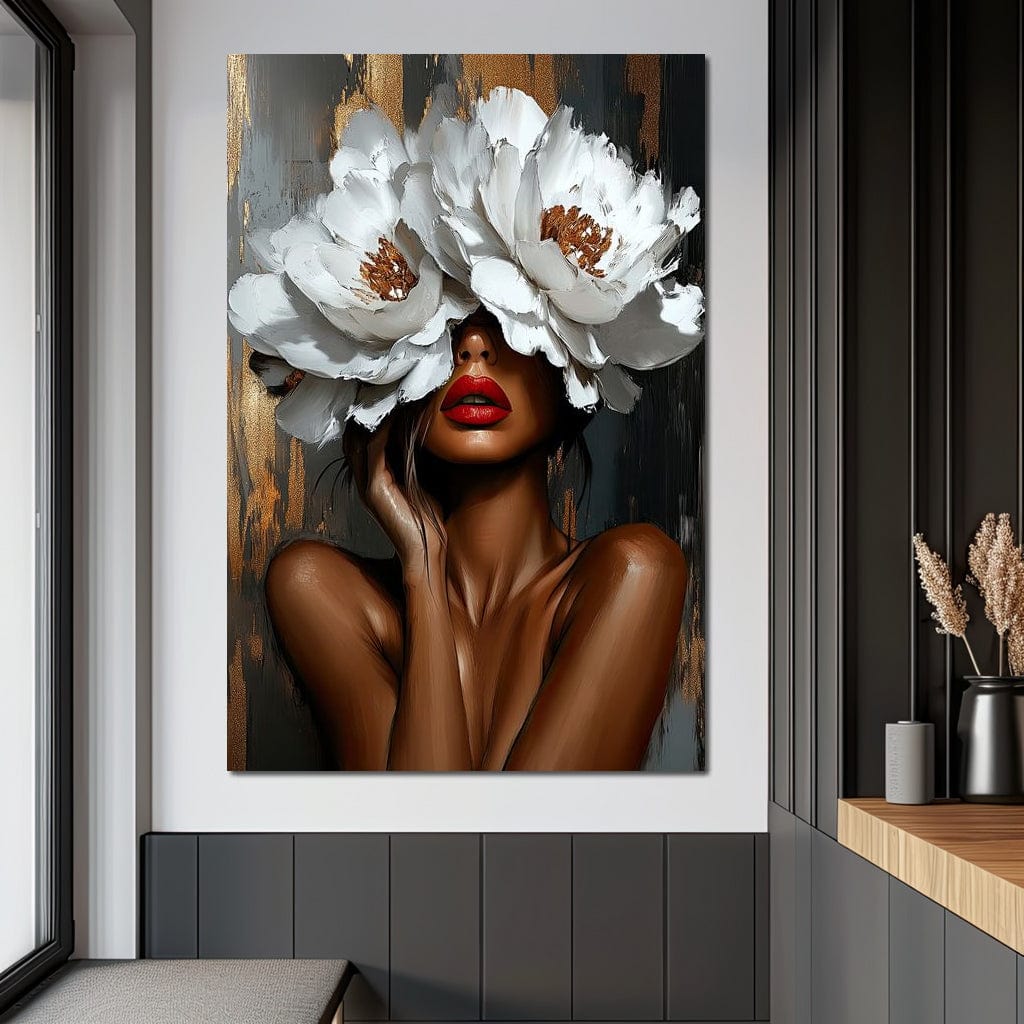 Elegance in Bloom Shadows Canvas Wall Art