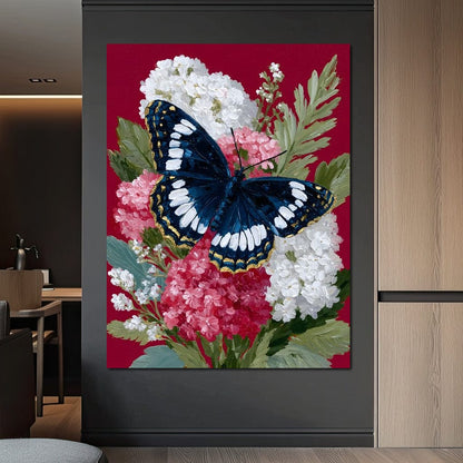 Midnight Butterfly Garden Bouquet Canvas Wall Art