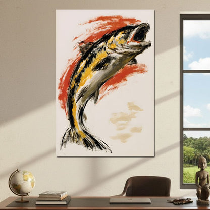 Leaping Through The Vivid Current Canvas Wall Art