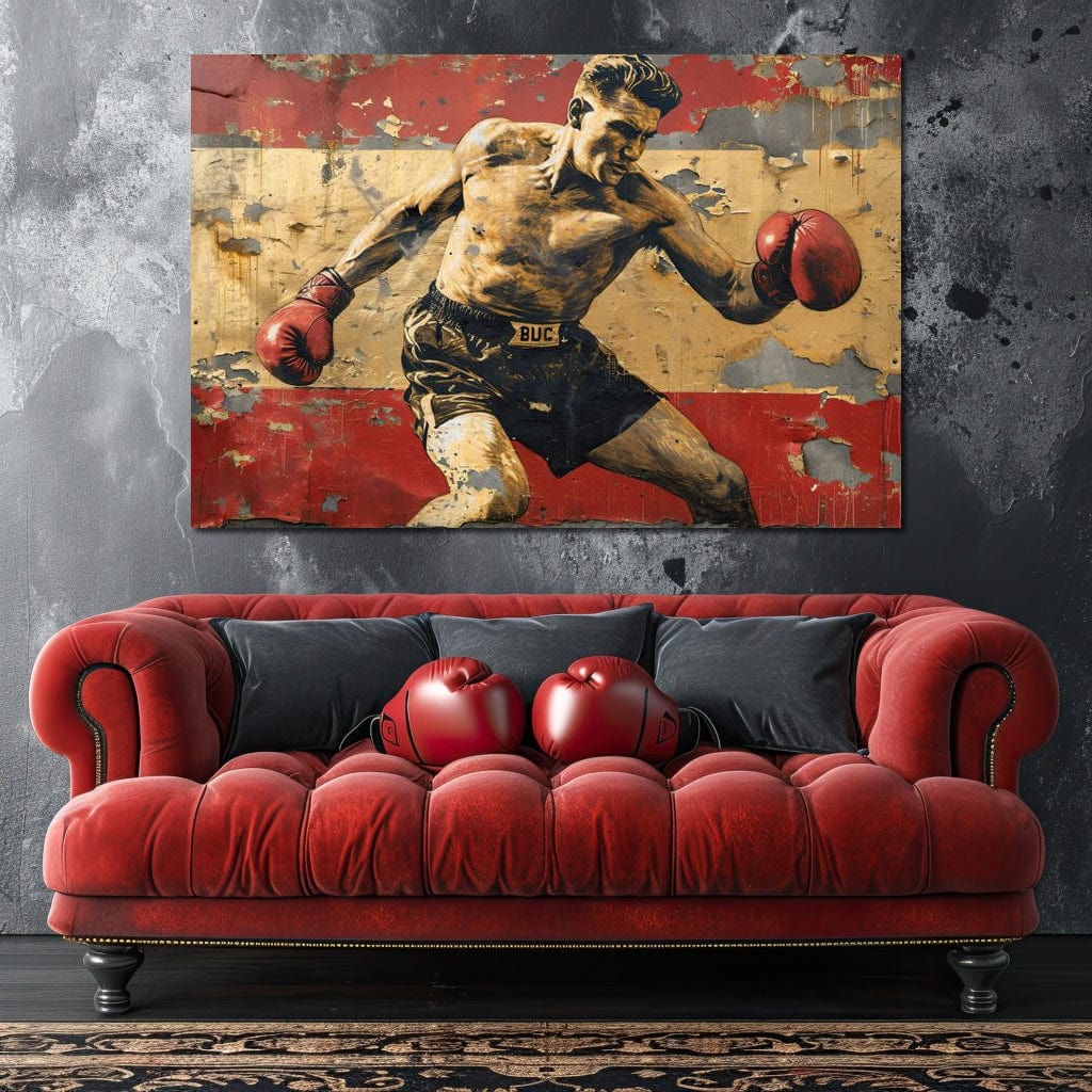 Vintage Boxing Legend Canvas Wall Art