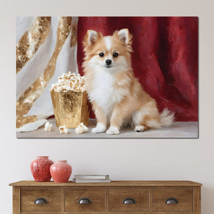 Pomeranian Popcorn Soiree Canvas Wall Art