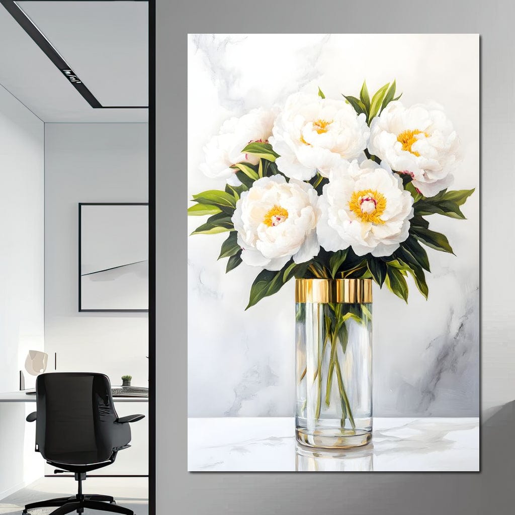Opulent Peony Elegance Canvas Wall Art