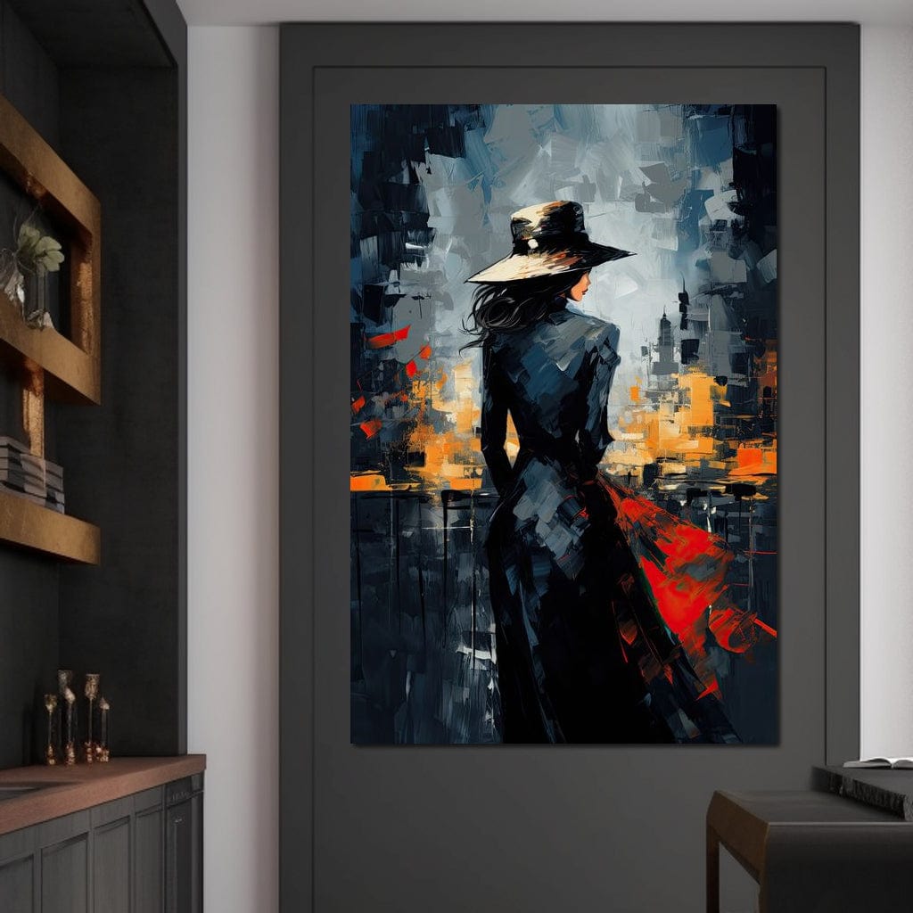 Dusk Enigma in Monochrome Canvas Wall Art
