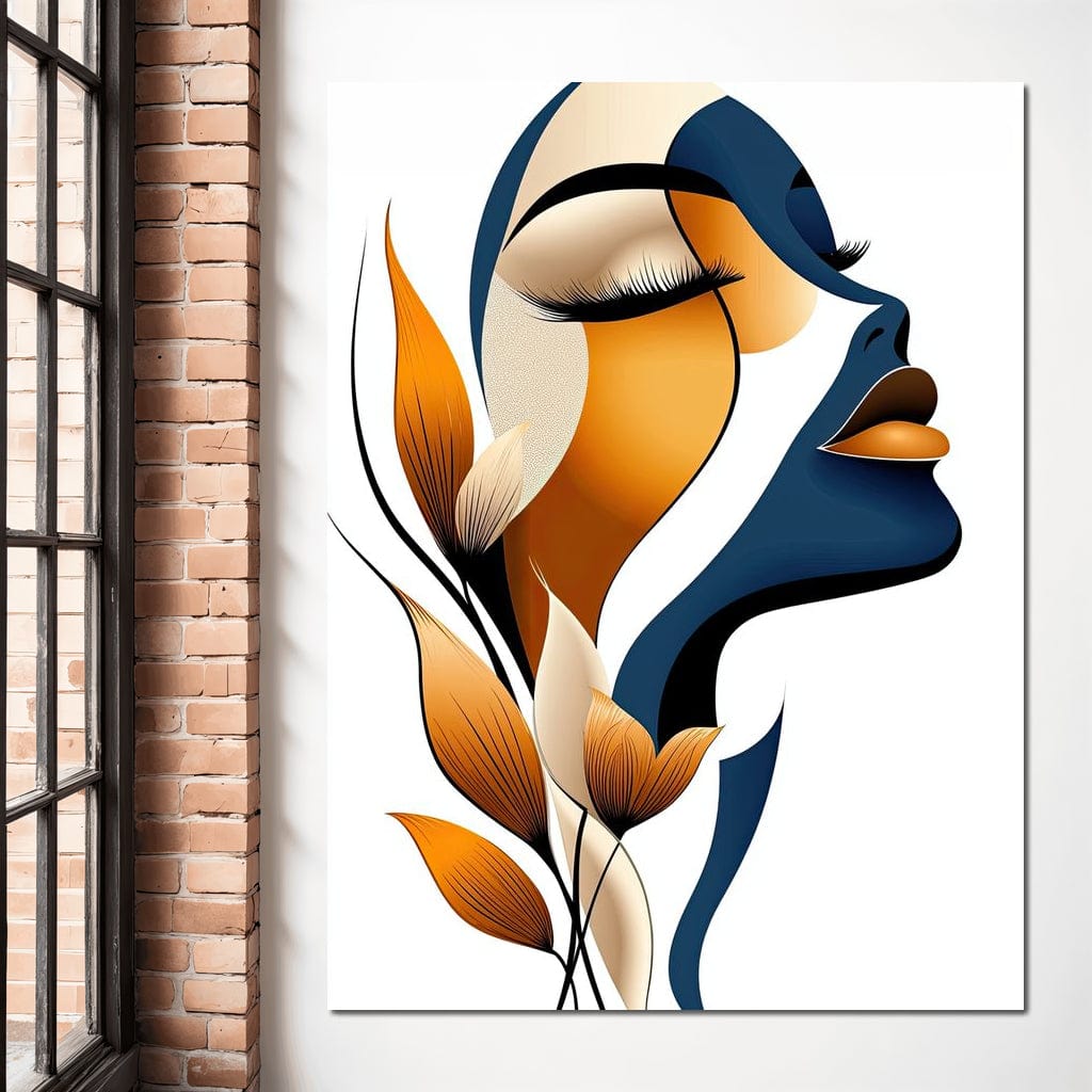 Golden Feminine Grace Canvas Wall Art