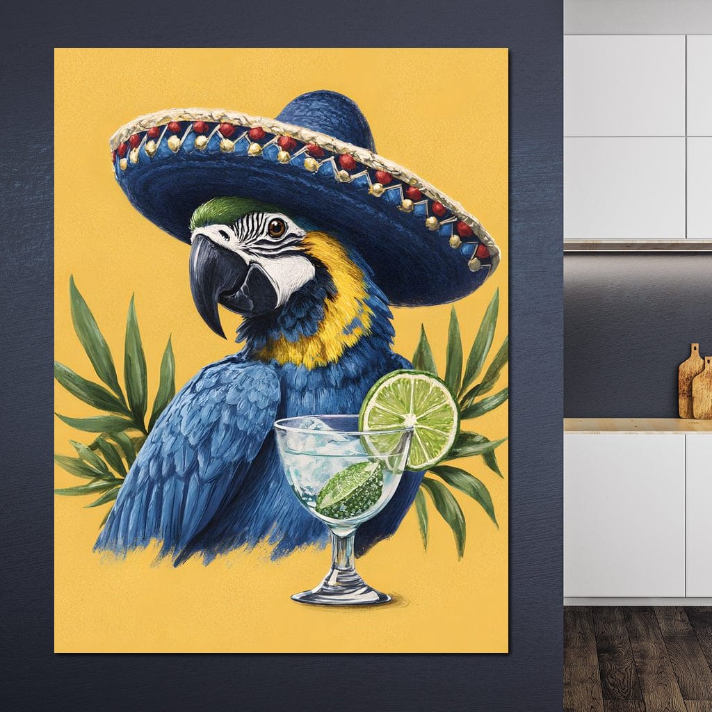 Parrot Margarita Fiesta Tropical Canvas Wall Art
