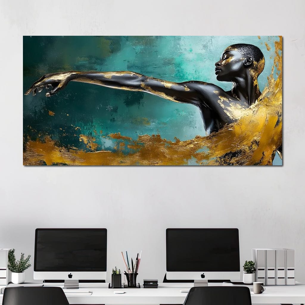 Golden Essence of Movement Canvas Wall Art