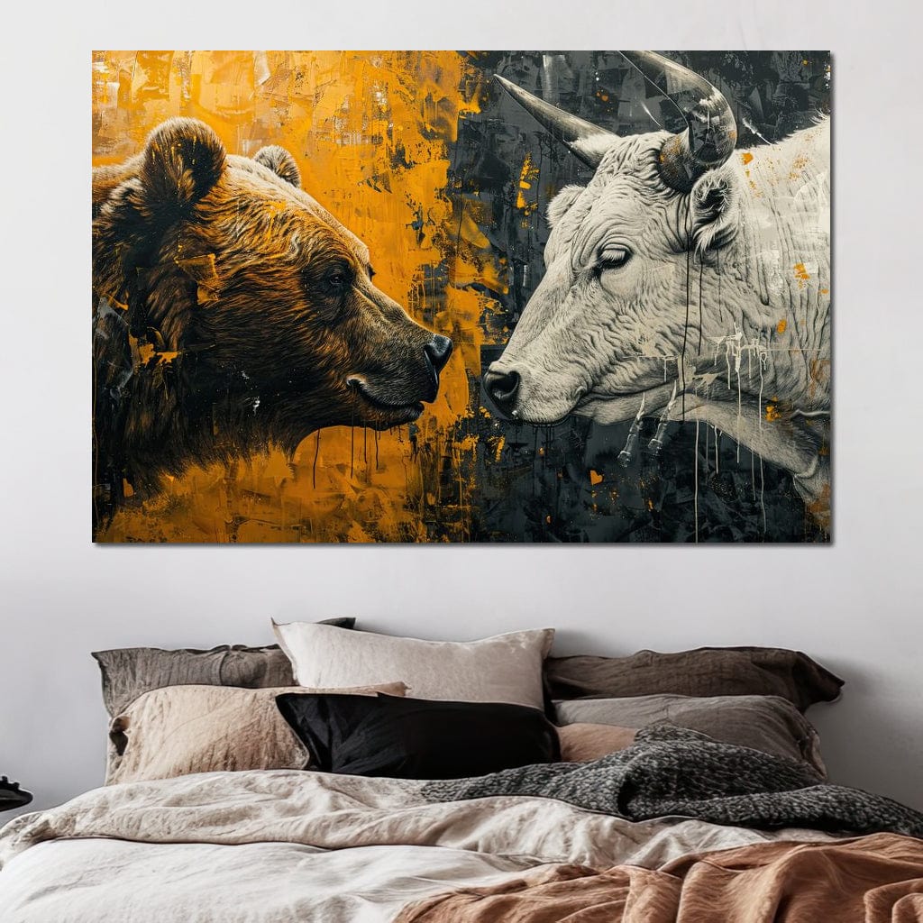 Bear & Bull Majestic Beast Enchantment Canvas Wall Art