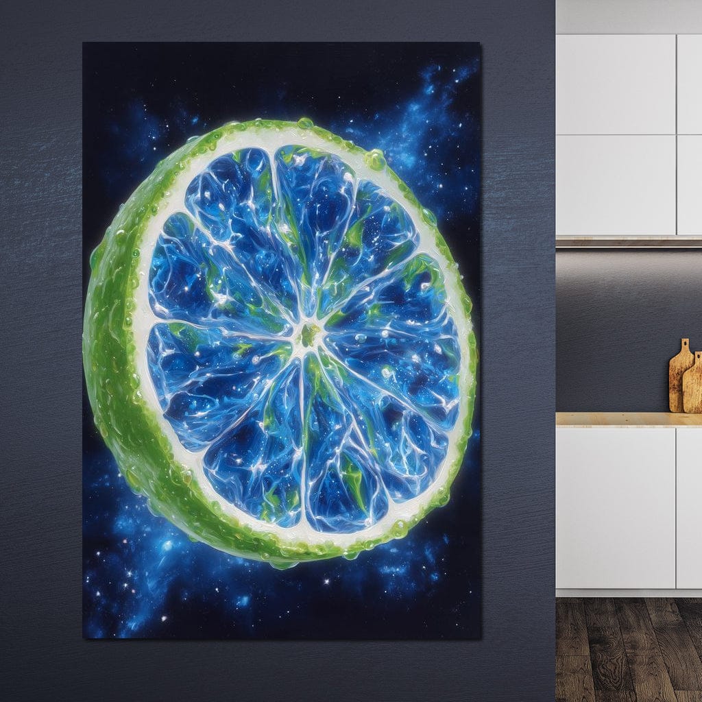Galactic Lime Slice Radiance Canvas Wall Art