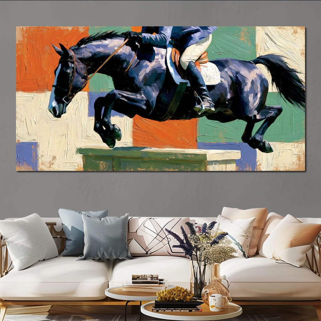 Galloping Through Fields of Color Canvas Wall Art