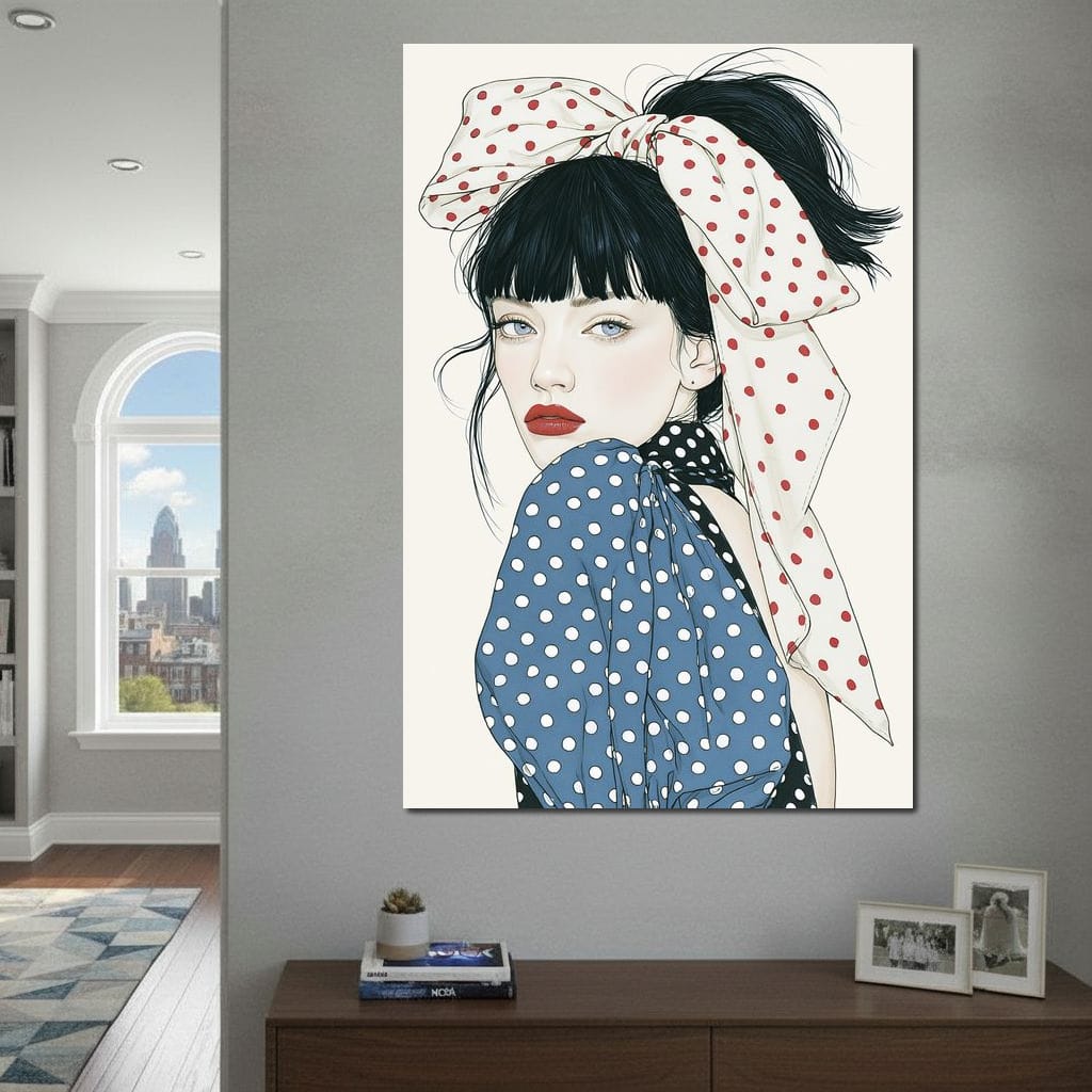 Polka Dot Afternoon Glance Canvas Wall Art