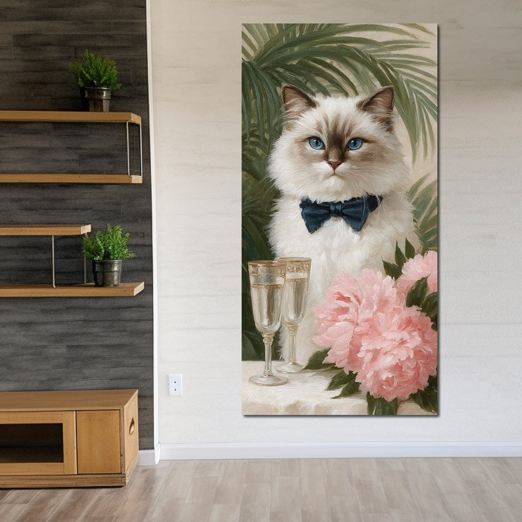 Regal Feline Soiree Symphony Canvas Wall Art