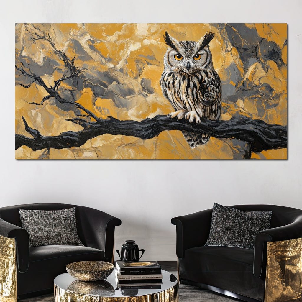 Majestic Owl Essence of Autumn Canvas Wall Art