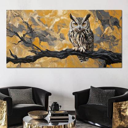 Majestic Owl Essence of Autumn Canvas Wall Art