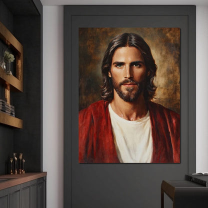 Divine Reflection of Grace Jesus Portrait Canvas Wall Art