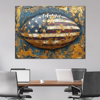 Patriotic Football Canvas Wall Art