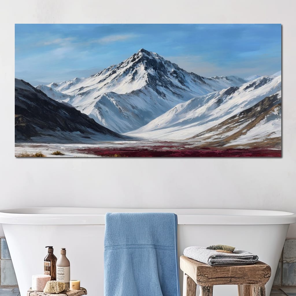 Snowy Alpine Peak Canvas Wall Art