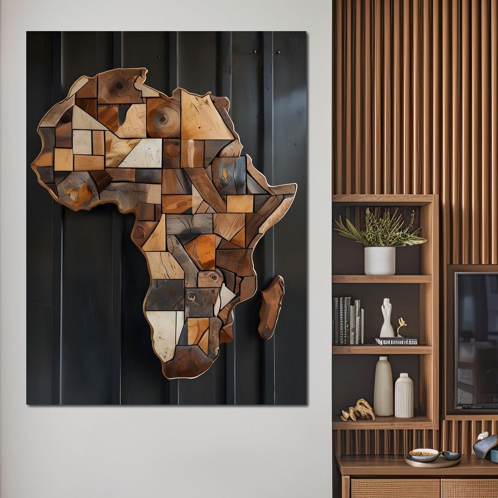 Africa Wooden Art Canvas Wall Art