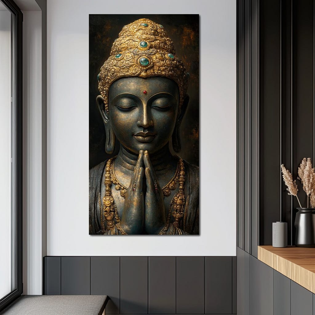 Golden Buddha Tranquility Canvas Wall Art