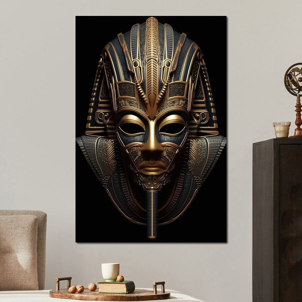 Regal Mask of the Golden Ruler Canvas Wall Art