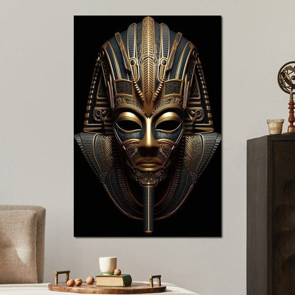 Regal Mask of the Golden Ruler Canvas Wall Art