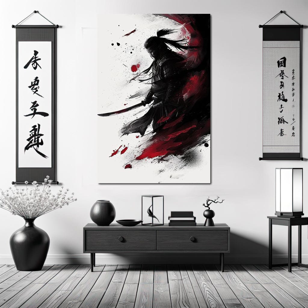 Samurai Chaos Canvas Wall Art
