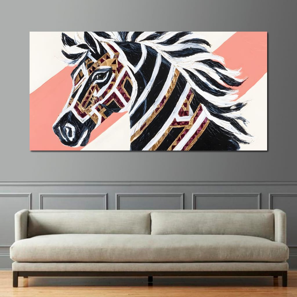 Majestic Mosaic Stripes Canvas Wall Art