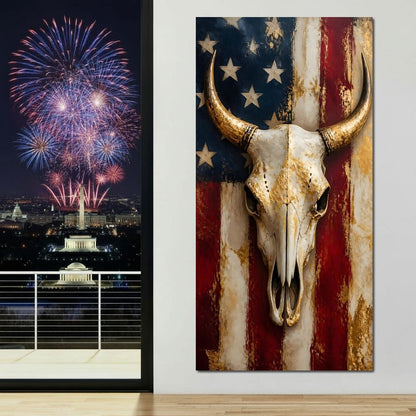Gilded Horns Of The Republic Canvas Wall Art