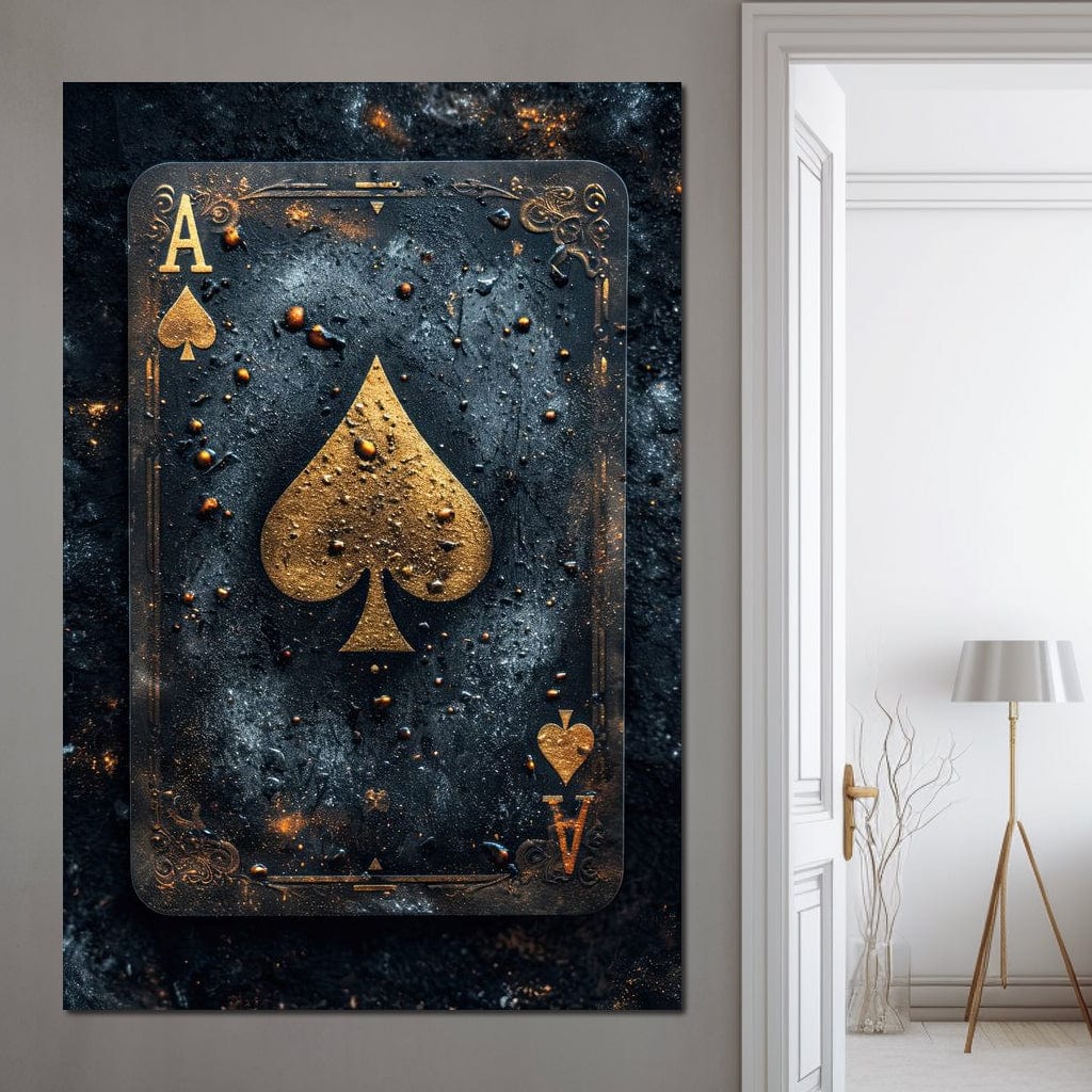 Golden Ace of Cosmic Dust Canvas Wall Art