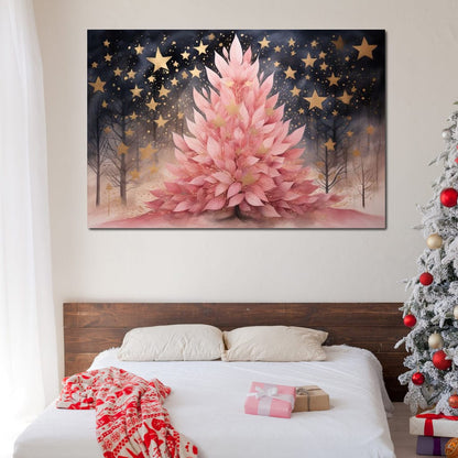 Pink Pine Tree Canvas Wall Art