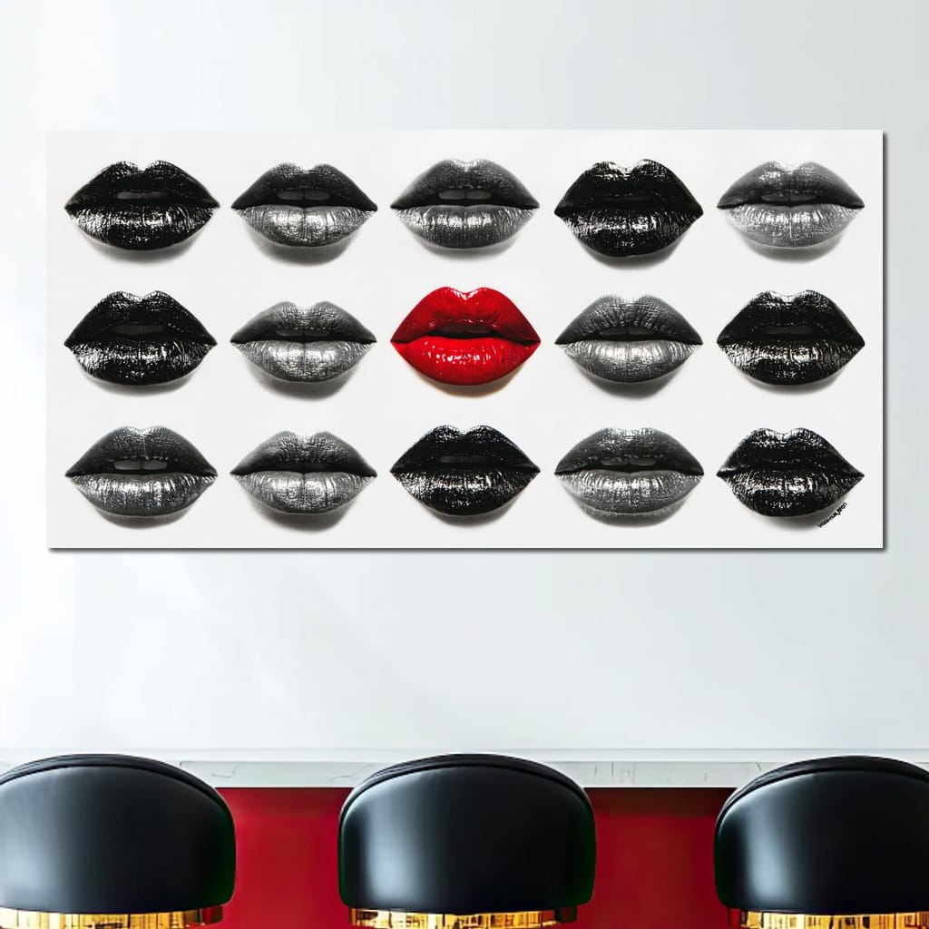 Sensual Lips Bold Defiance Canvas Wall Art