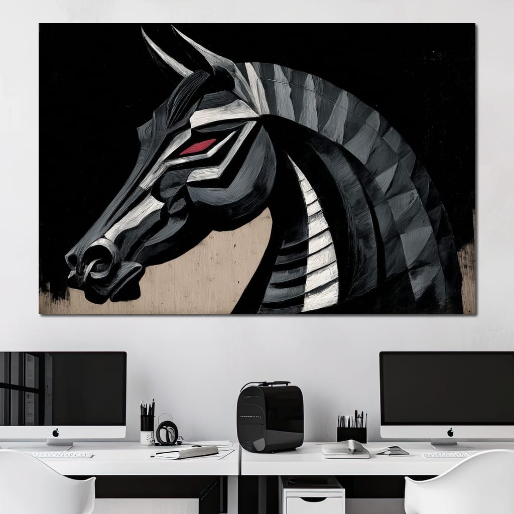 Iron Equine Spirit Descent Canvas Wall Art