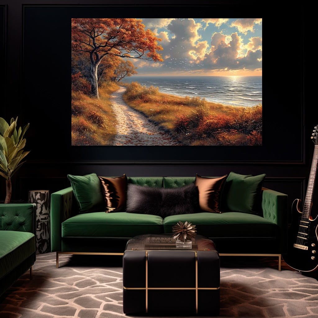 Autumn Seaside Reverie Canvas Wall Art