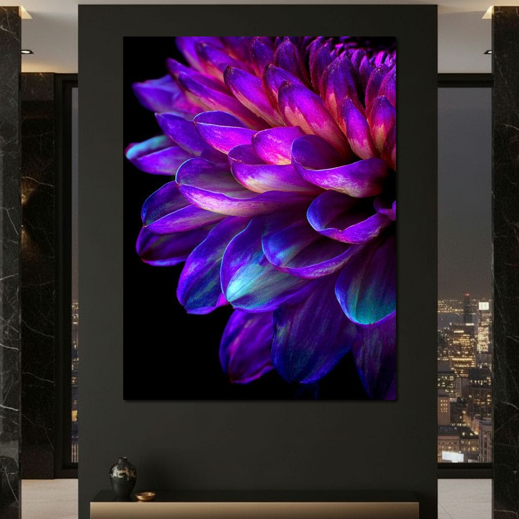 Electric Violet Petal Reverie Canvas Wall Art