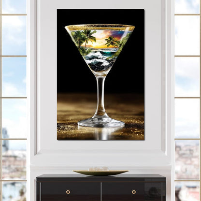 Tropical Sunset Cocktail Dream Canvas Wall Art