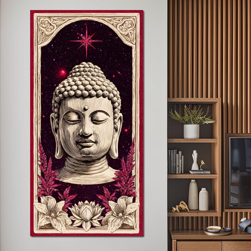 Cosmic Lotus Buddha Tranquil Canvas Wall Art