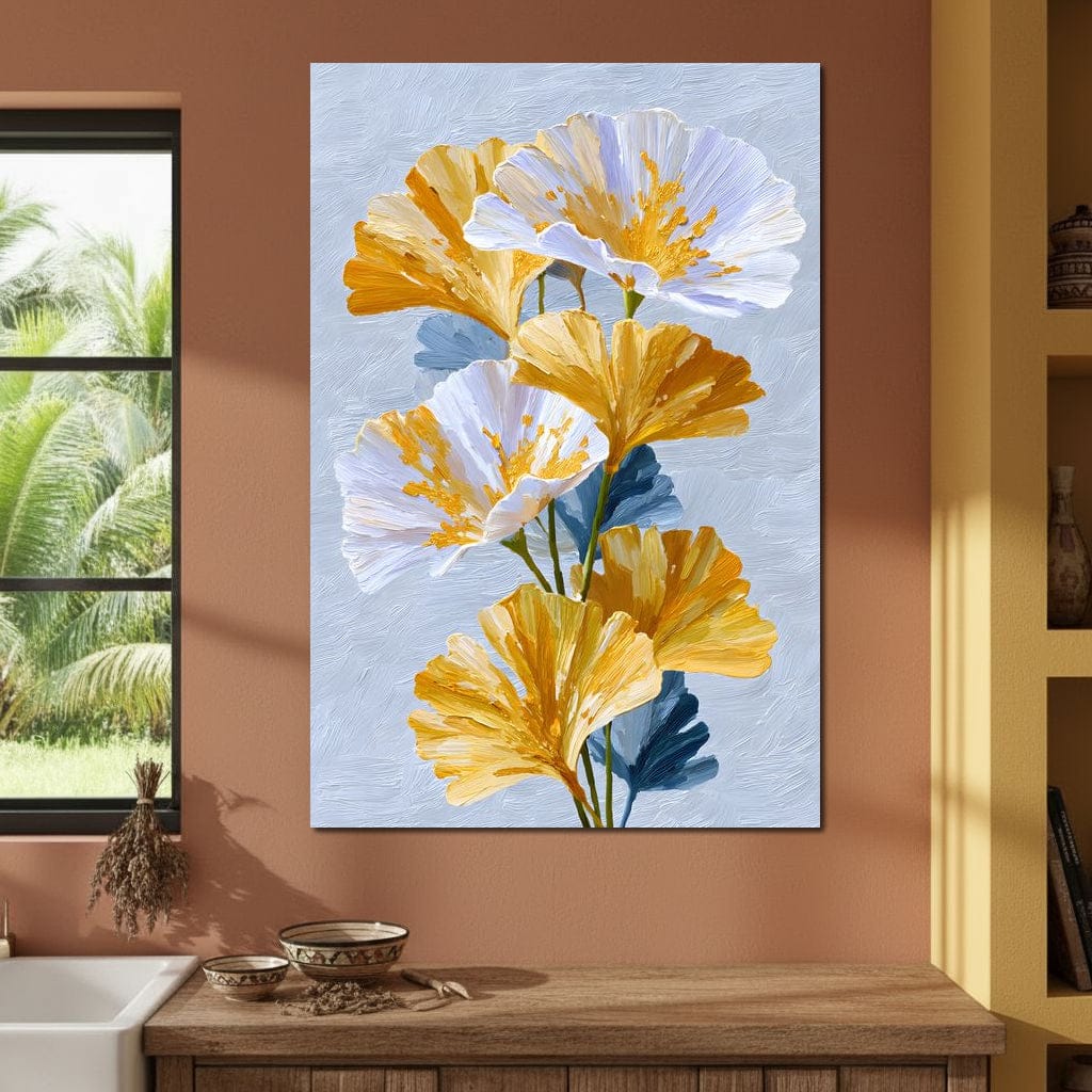 Golden Poppies Soft Light Canvas Wall Art