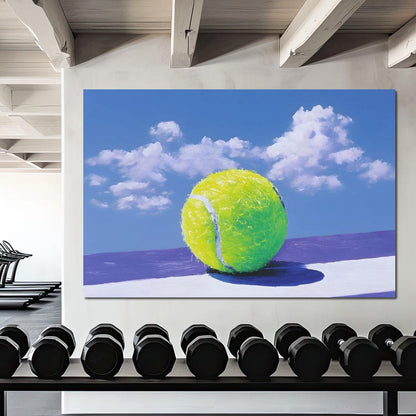 Tennis Ball Under Summer Sky Canvas Wall Art
