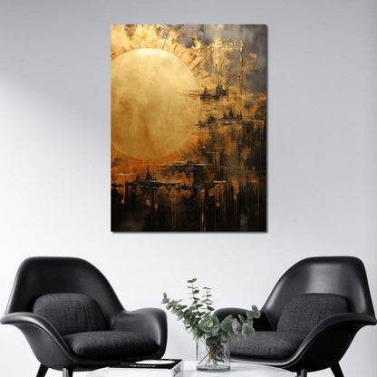 Golden Sun Atmosphere Canvas Wall Art