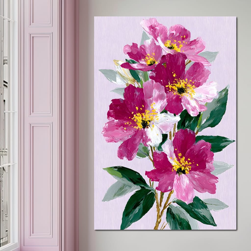 Pink Peony Garden Canvas Wall Art