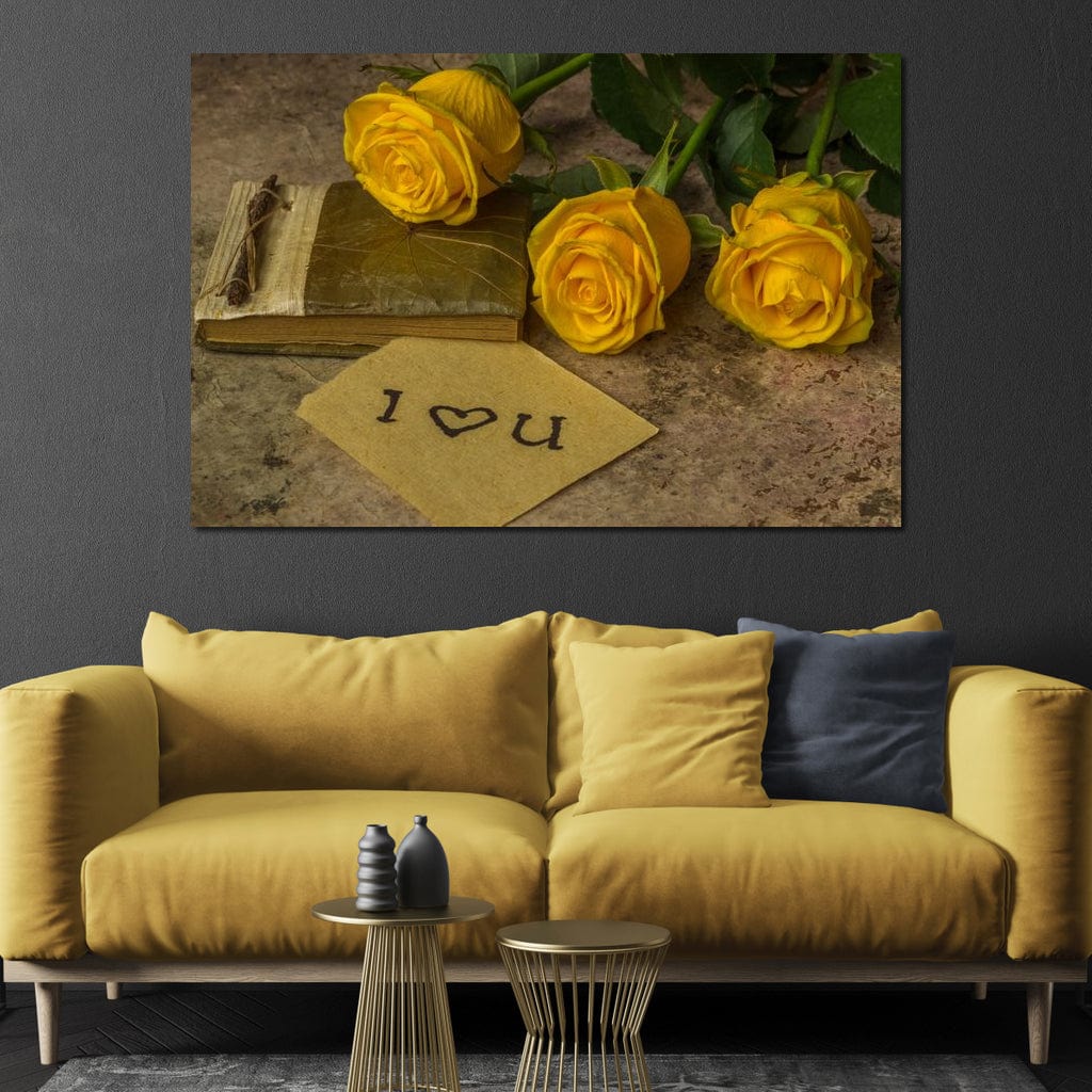 Yellow Roses Canvas Wall Art