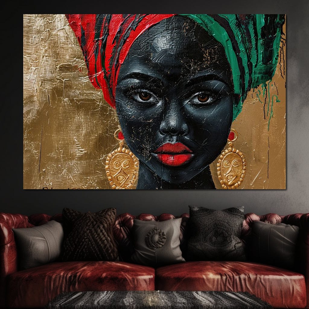 Nubian Grace in Gold Essence Canvas Wall Art