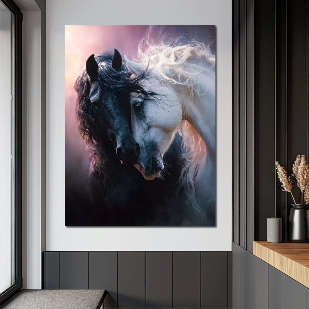 Shadowlight Twin Horses Canvas Wall Art