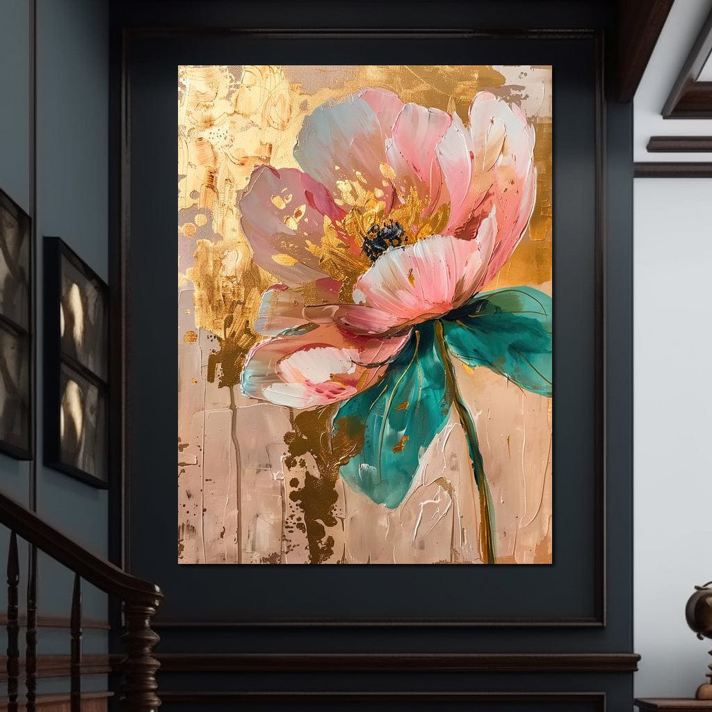 Modern Pink Flower Canvas Wall Art