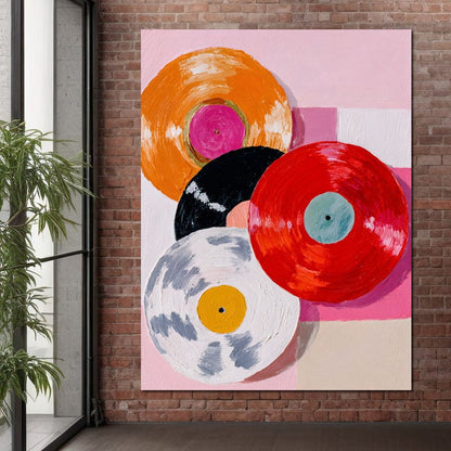 Retro Vinyl Color Spin Dance Canvas Wall Art