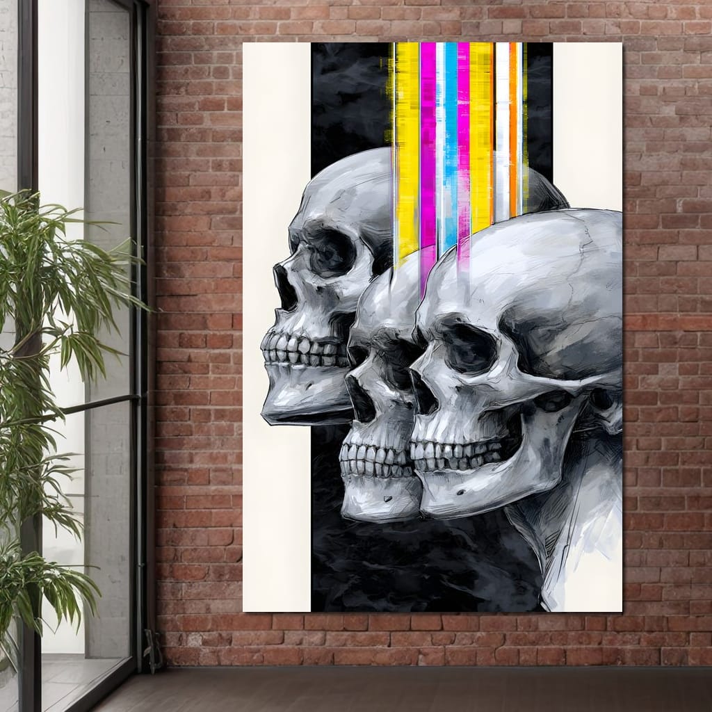 Trilogy of Modern Mortality Canvas Wall Art